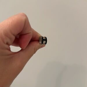 Hermes pop H model earrings in lacquered metal with palladium-plated hardware.